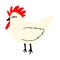 strange bizarre chicken with sarcastic face. Cute comic character bird hand drawn illustration
