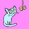 Strange cartoon cat vector illustration