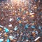 Strange metal and glass fragments shimmering pastel background seq 8 of 27