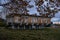 strange rusty abandoned observatory building on concrete pillars