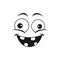 Strange stupid emoticon with broad toothy smile