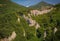 Strange unique rock formations in Pyrimidi zone near Lake Iseo, Lombardy, Italy