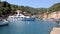 STRANGELOVE luxury motor yacht moored in the town`s harbor, Portofino, Liguria, Italy