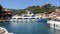 STRANGELOVE luxury motor yacht moored in the town`s harbor, Portofino, Liguria, Italy