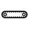 Strap for engine toothed belt for gears cambelt timing gas distribution mechanism icon black color vector illustration image flat