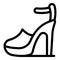 Strappy high heels icon outline vector. Sandals footwear