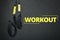 Straps training loop equipment. Black loop functional training equipment on grey background. Sport accessories. Fitness and Gym