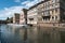 Strasbourg canals with boats ready for sightseeing cruises through the old town