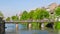 Strasbourg famous Bridge Pont Ste Madeleine and pedestrian