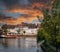 Strasbourg Rustic River Cityscape at Sunset