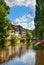 Strasbourg, water canal in Petite France area, Unesco site. Alsace.