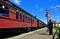 Strasburg, PA: Conductor and Railroad Cars