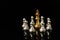 Strategic concept chess board game. planning and decision making business leader concept
