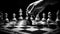 Strategic maneuver a man makes a decisive chess move