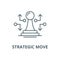 Strategic move vector line icon, linear concept, outline sign, symbol