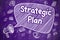 Strategic Plan - Cartoon Illustration on Purple Chalkboard.