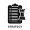 Strategic Plan on Clipboard Silhouette Icon. Strategy and Tactic Glyph Pictogram. Delivery Service Marketing Solid Sign