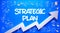 Strategic Plan Drawn on Blue Surface.