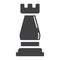 Strategic plan solid icon, business and rook chess