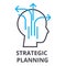 Strategic planning thin line icon, sign, symbol, illustation, linear concept, vector