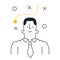 Strategic Thinking Businessman - Visualizing Success! Doodle style with an editable strike