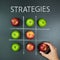 Strategies concept with tic tac toe game