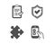 Strategy, Confirmed and Approved checklist icons. Mobile survey sign. Vector