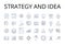 Strategy and idea line icons collection. Purpose and objective, Vision and mission, Plan and scheme, Approach and method