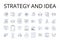 Strategy and idea line icons collection. Purpose and objective, Vision and mission, Plan and scheme, Approach and method