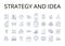Strategy and idea line icons collection. Purpose and objective, Vision and mission, Plan and scheme, Approach and method