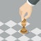 Strategy knight move chess business flat vector isometric 3d