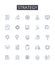 Strategy line icons collection. Plan, Tactic, Approach, Scheme, Blueprint, Method, Procedure vector and linear