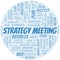 Strategy Meeting word cloud create with text only.