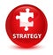 Strategy (puzzle icon) glassy red round button