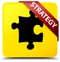 Strategy (puzzle icon) yellow square button red ribbon in corner