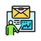 strategy review email marketing color icon vector illustration