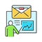 strategy review email marketing color icon vector illustration