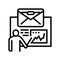 strategy review email marketing line icon vector illustration