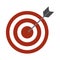 Strategy target office business work flat style icon