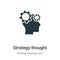 Strategy thought vector icon on white background. Flat vector strategy thought icon symbol sign from modern startup strategy and