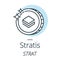 Stratis cryptocurrency coin line, icon of virtual currency