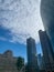 Stratocumulus clouds above Chicago skyscrapers after storm