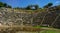 Stratonikeia Ancient City theater. A view from the stage area. City of Gladiators. Mugla, Turkey