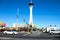 Stratosphere and Vintage style McDonald\'s, Las Vegas, NV.