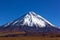 Stratovolcano Licancabur with its characteristic snow peak in Atacama Desert, Chile.