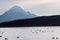 Stratovolcano Sajama under the Lake Chungara