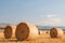 Straw bales in the early morning