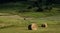 Straw bales in field in rustic countryside  , Lozere France