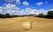 Straw bales in Irish countryside, Ireland, Europe.