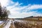 Straw bales and manure on the countryside field. Spring fields and preparation for agriculture. Typical czech countryside land, tr